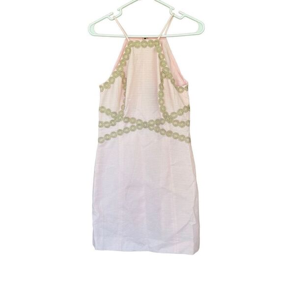 Lilly Pulitzer Womens Pink Gold Lace Pearl Paradise Tint Shift Halter Dress NWT - Picture 2 of 9